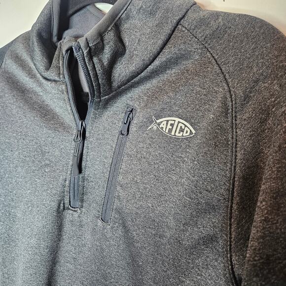 AFTCO Vista Preformance Fishing 1/4 zip pullover shirt Grey size small - Picture 4 of 6